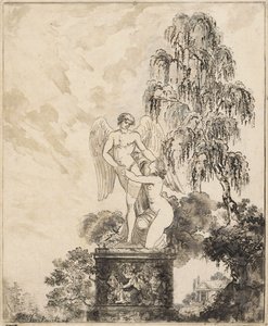 Estátua sob a bétula. de Józef Sierakowski