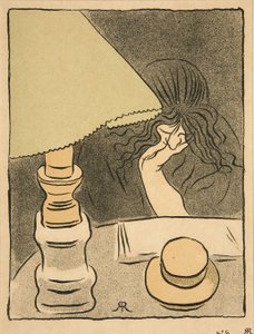 Mulher e lâmpada, pub. 1894 de József Rippl Rónai