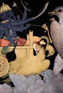 Ravana lutando com Jatayu, 1913.  