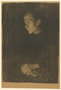Operária de perfil voltada para a esquerda (Versão definitiva, 1.º estado) de Käthe Kollwitz