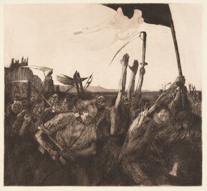 Agitação (Uproar) de Käthe Kollwitz