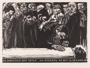 Folha comemorativa de Karl Liebknecht, 1920. de Käthe Kollwitz