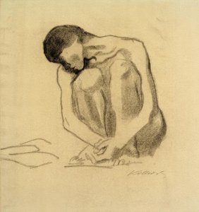 K.Kollwitz, nu feminino agachado