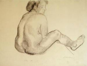 Käthe Kollwitz, costas femininas Sitender agem para a direita