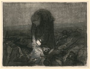 Campo de batalha (folha 6 de «Bauernkrieg», 2.ª versão) de Käthe Kollwitz