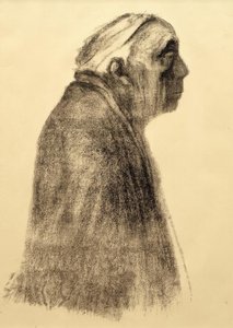 Auto-retrato no perfil à direita de Käthe Kollwitz