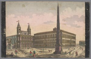 Vista da Piazza di San Giovanni in Laterano em Roma Vista da Place de St Lean de Lateran (título no objeto) de Kaiserlich Franziskische Akademie