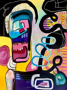 Figura abstrata colorida de Kajsa Bergström