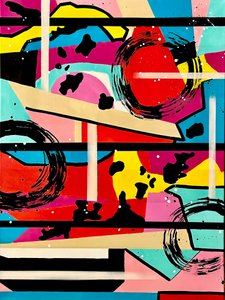Retro colorido e abstrato de Kajsa Bergström