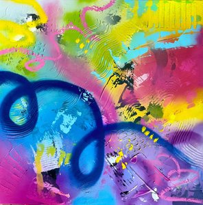 Espirais abstratas vibrantes de Kajsa Bergström