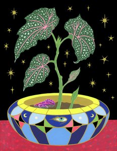 Begonia in a Pot, 2021 (acrílico sobre painel)