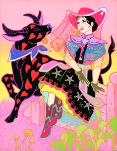 Cantonese Cowgirl and Her Water Buffalo, 2020 (acrílico sobre painel)