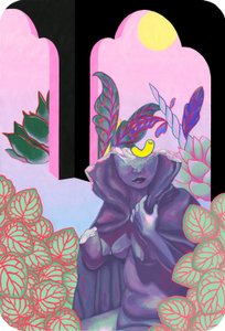 Bruxa de Jardim, 2019 (acrílico sobre algodão) de Kam Tsz