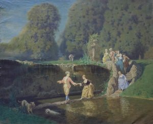 Cópia de uma pintura francesa, Kamal ol Molk (óleo sobre tela) de Kamal Al Molk