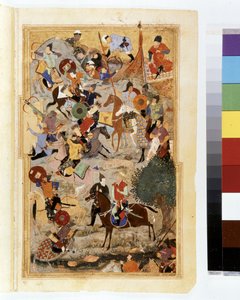 TIMUR (Tamerlão): Timur sitiando o castelo do Hospitaleiro em Esmirna em 1402 de Kamal ud Din Behzad
