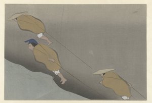 puxando um barco Mifune Flores de cem mundos (título da série) Momoyogusa (título da série) de Kamisaka Sekka