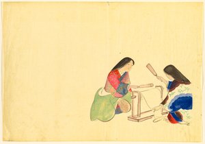Flores de Cem Mundos (Momoyogusa): Fulling Silk (Uchiginu) de Kamisaka Sekka