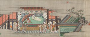 Pergaminho 1 da Canção da tristeza duradoura (Chōgonka gakan) de Kano Sansetsu