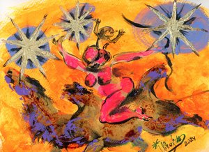 Mulher Cavaleira Celestial de Kanat Ibragimov