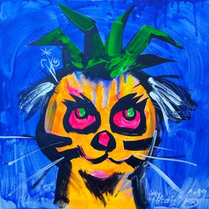 Gato Abacaxi Colorido de Kanat Ibragimov
