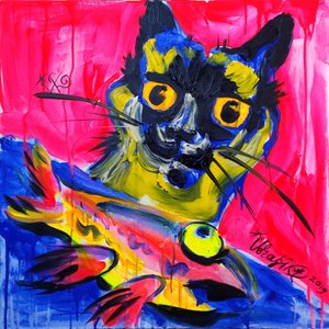 Gato e peixe expressivos de Kanat Ibragimov
