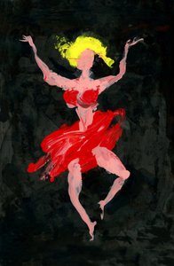 Bailarina Vermelha Vibrante