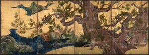 Cypress Tree Oito telas dobradas, 1590