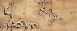 Aves na paisagem, primeira metade do século XVII