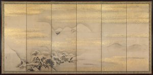 Paisagens de verão e inverno um de um par, 1600s.