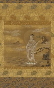 Bodhisattva cruzando o mar, período Edo, século XVII.