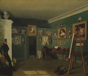 O estúdio dos pintores, 1830 de Kapiton Selentsov