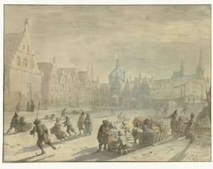 Galgewater em Leiden com entretenimento de gelados