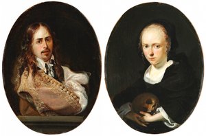 Autorretrato e retrato de Cornelia Bouwers, mulher do artista