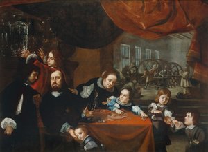 A família do lapidador de pedras preciosas Dionísio Miseroni