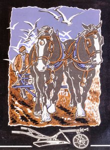 O Arado, 1997 (linogravura e wc no papel)