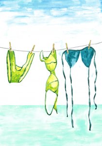 Fatos de banho de verão a secar de Karen Menzenbach