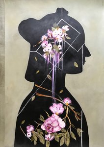 Silhueta interior em flor
