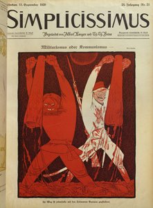 Militarismo ou comunismo, ilustração da capa de "Simplicissimus