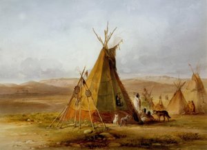 Estoque de Assiniboin - Tipi - Karl Bodmer