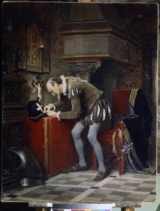 Na Véspera da Noite de São Bartolomeu - Gun (Huno), Karl Fyodorovich (1830-1877) - 1868 - Óleo sobre tela - 115x89,5 - Museu Estatal Russo, São Petersburgo de Karl Fedorovic Gun