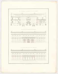 Vistas do Palácio de Krzescowice, folha 51 da série «Coleção de projetos arquitetónicos» de Karl Friedrich Schinkel
