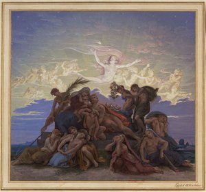 Berlim. Museu Antigo no Lustgarten. Projecto para o mural "Luto junto ao túmulo" de Karl Friedrich Schinkel