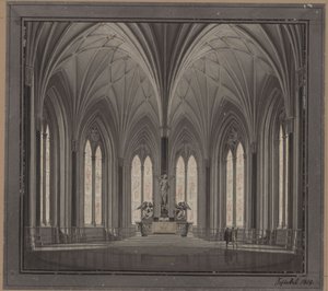 Berlim, Spittelmarkt. Projecto para a Igreja de Santa Gertrudes. Vista interior do coro de Karl Friedrich Schinkel
