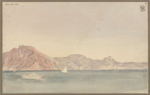 Vista do apartamento de Schinkel em Nápoles para a costa perto de Sorrento de Karl Friedrich Schinkel