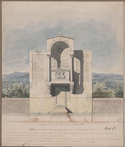 Bona. Projecto para o monumento funerário de Barthold Georg Niebuhr, com retrato em relevo do casal de Karl Friedrich Schinkel