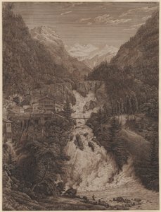 A cascata perto de Wildbad Gastein de Karl Friedrich Schinkel