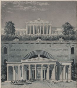 A residência de um príncipe. Entrada do castelo de Karl Friedrich Schinkel