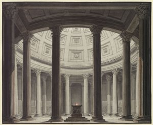 A vestal. Ópera de Gaspare Spontini. Esboço para a 2.ª decoração. Vista do interior do templo de Vesta de Karl Friedrich Schinkel