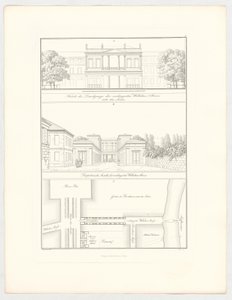 A Wilhelmstraße prolongada, prancha 19 da série «Coleção de projectos arquitectónicos» de Karl Friedrich Schinkel