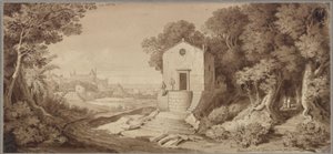 Uma pequena capela construída em lava perto de Giarre, no Etna de Karl Friedrich Schinkel